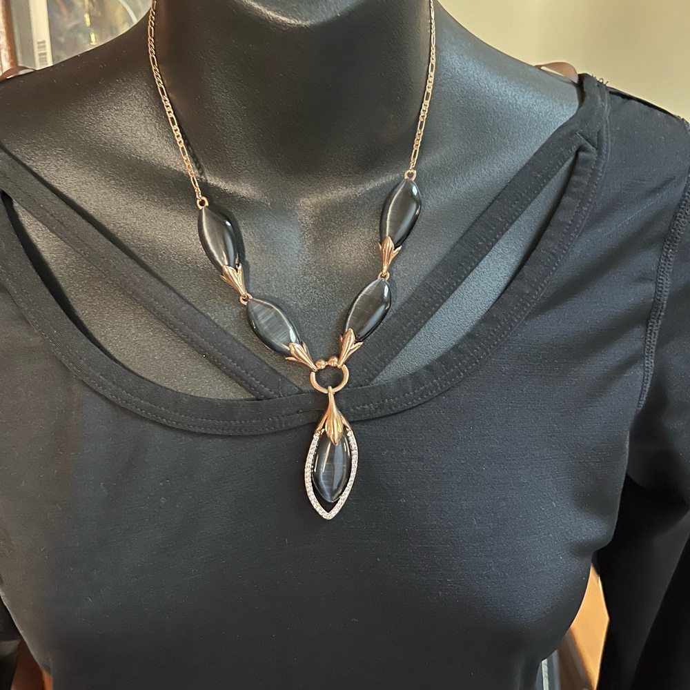 Absolute Jewellery Design Statement Flower Rhinestone Copper Necklace